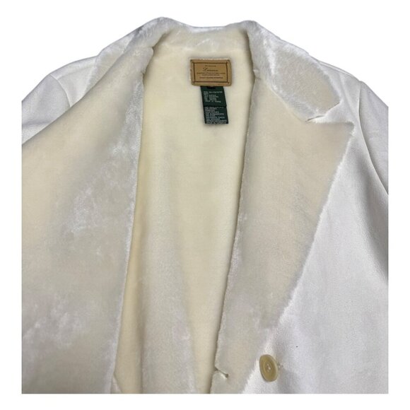 RALPH LAUREN Faux Fur White Cream Business Casual Designer Jacket Womens Large - Picture 3 of 7